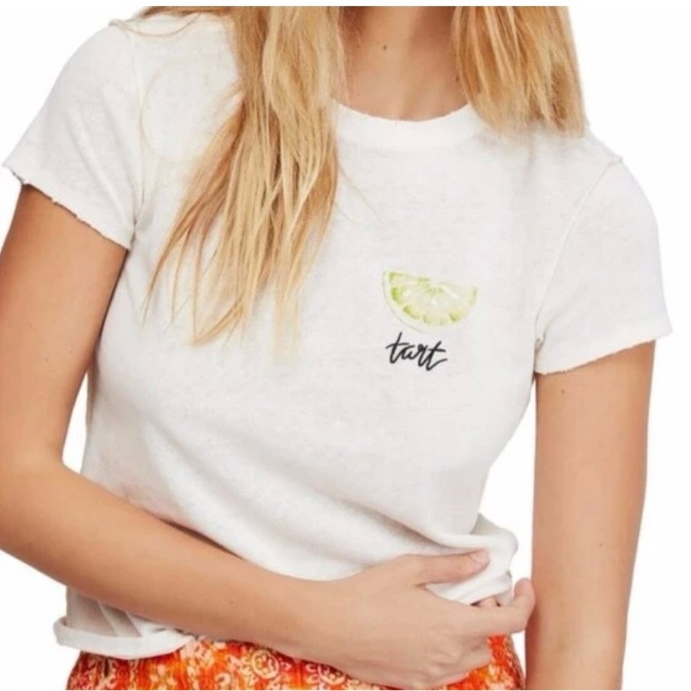 Free People Medley Lime Tart Tee T-shirt NWT Size XS New